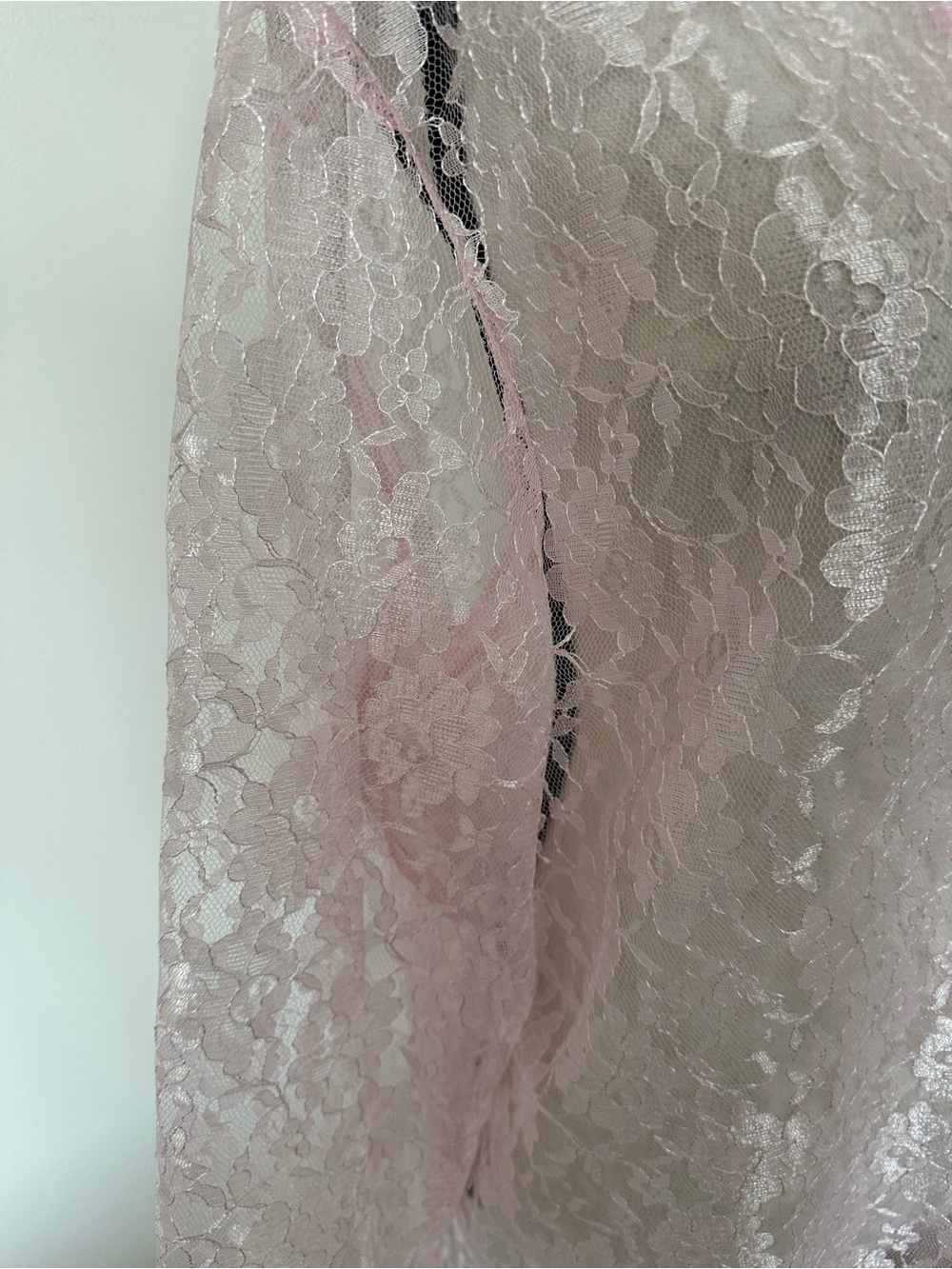 Pink Sheer Lace Kimono Cardigan Coquette Cottagecore Ethereal Open Front Duster - Picture 4 of 8